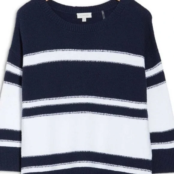 Kinross Striped Boatneck Long Sleeve 100% Cotton Sweater Size XL - Picture 4 of 4